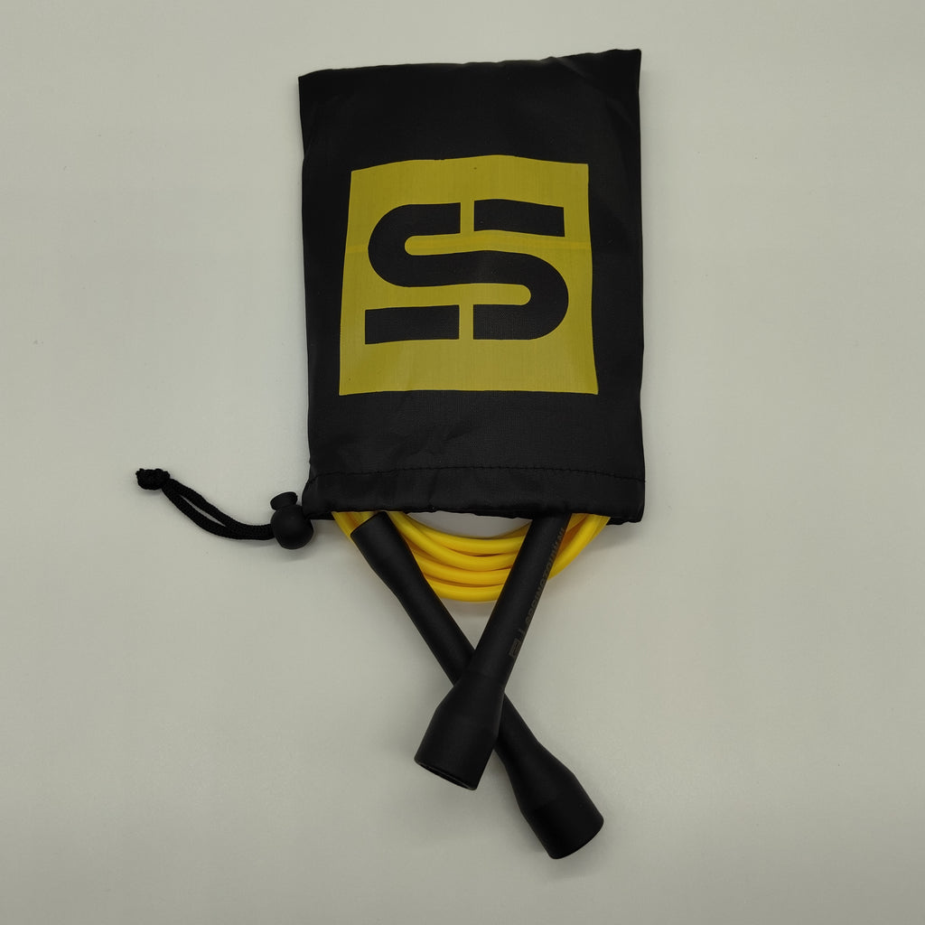 PVC springtouw 300cm 5mm - short handle - verstelbaar - Yellow